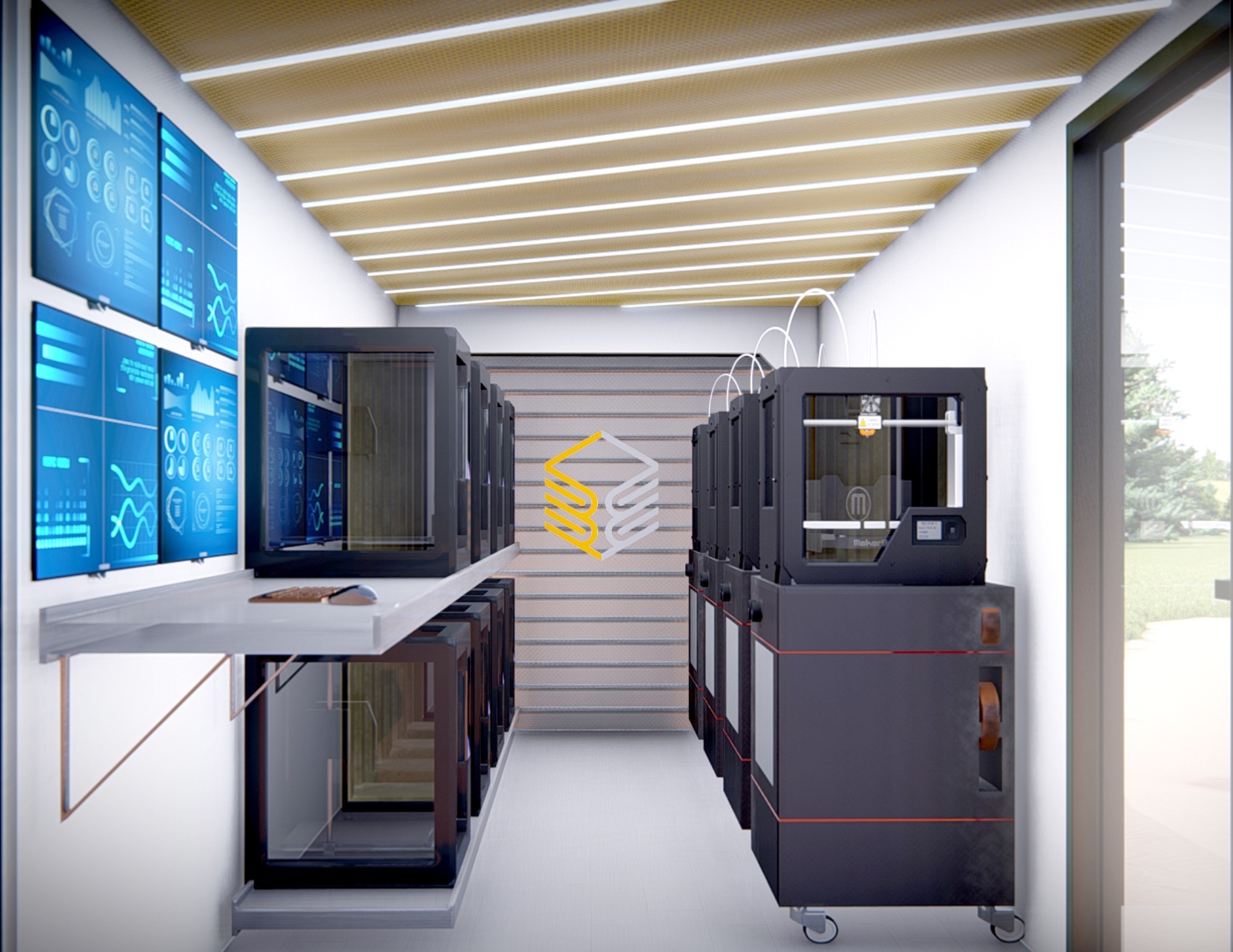 BuildingBloc modular medical interior concept with equipment and clean-room logic.