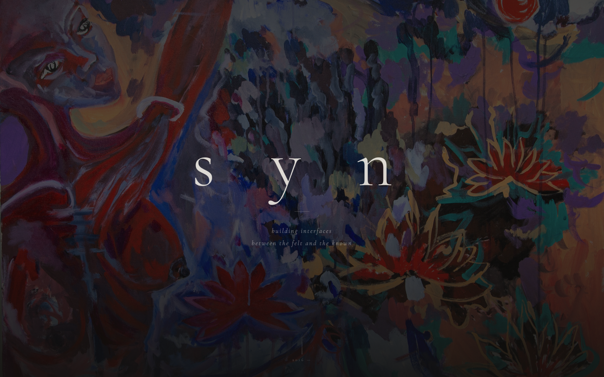 syn.archive preview image with the words s y n - building interfaces between the felt and the known.